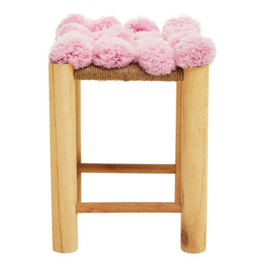 West Village Pink Pom Pom Stool