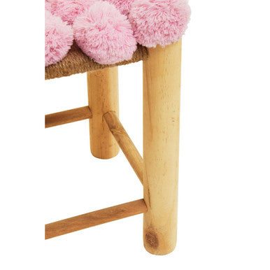 West Village Pink Pom Pom Stool