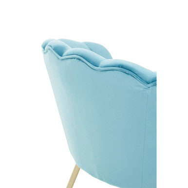 Ovala Aqua Velvet Scalloped Chair