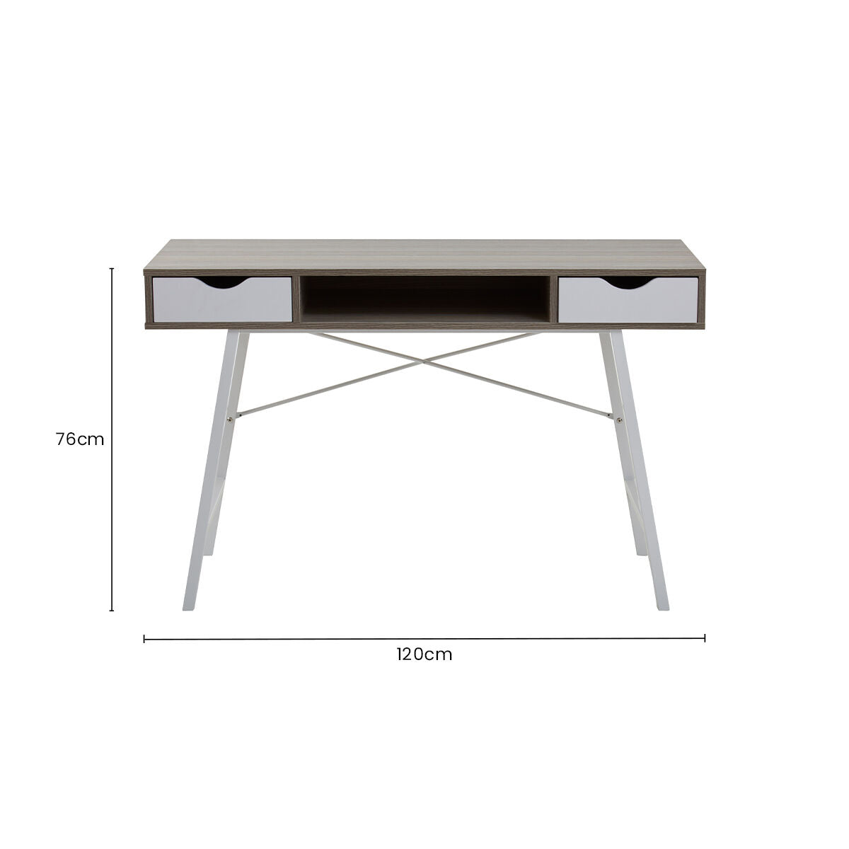 Bradbury Two Drawer Light Oak Veneer Desk