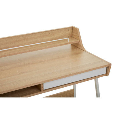 Natural Oak Veneer Effect One Drawer Desk | Bradbury