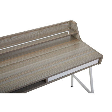 Light Oak Veneer Effect One Drawer Desk, Bradbury