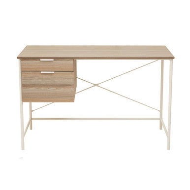 Light Oak Veneer Effect Desk With 2 Drawers, Bradbury