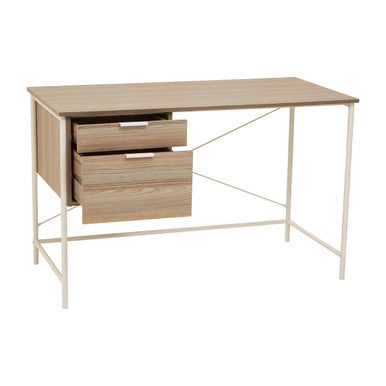 Light Oak Veneer Effect Desk With 2 Drawers, Bradbury