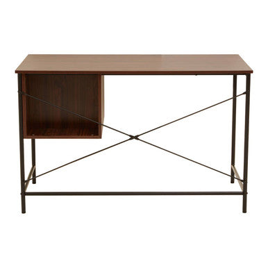 Dark Brown Walnut Veneer Effect Desk With Drawers, Bradbury
