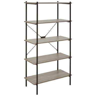 Five Tier Grey Oak Shelf Unit | Bradbury