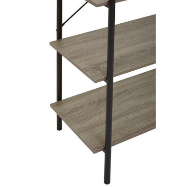 Five Tier Grey Oak Shelf Unit | Bradbury