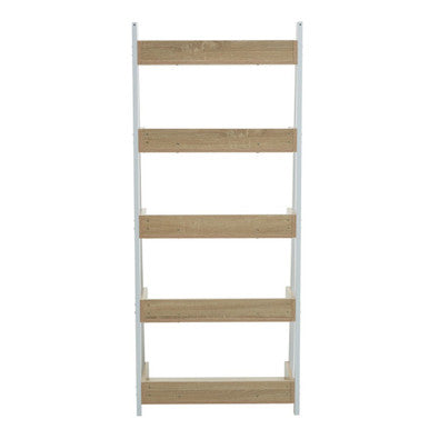 Bradbury Five Tier Natural Oak Ladder Shelf Unit