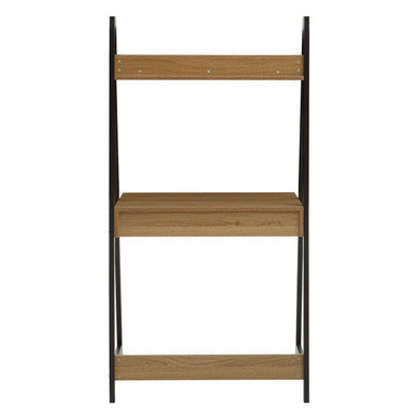 Natural Oak Effect Desk with Metal Frame | Bradbury