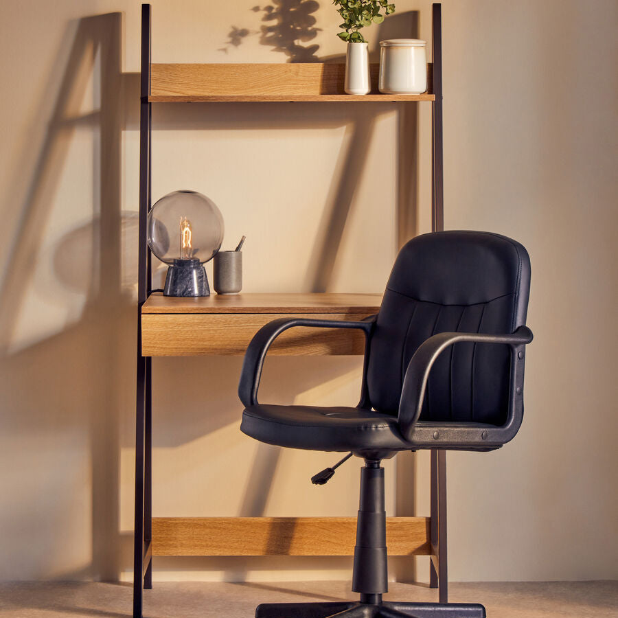 Natural Oak Effect Desk with Metal Frame | Bradbury