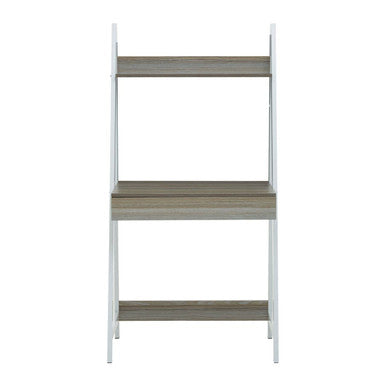 Light Oak Veneer Effect One Drawer Desk With Shelves, Bradbury