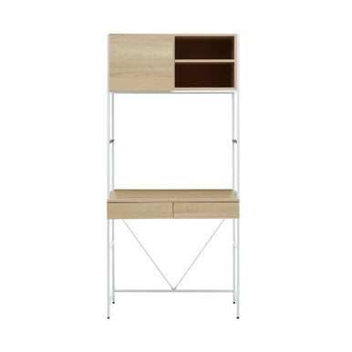 Natural Oak Veneer Effect 2 Drawer Desk, Bradbury