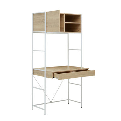 Natural Oak Veneer Effect 2 Drawer Desk | Bradbury