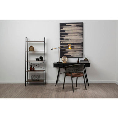 Bradbury Five Tier Dark Oak Veneer Ladder Shelf Unit