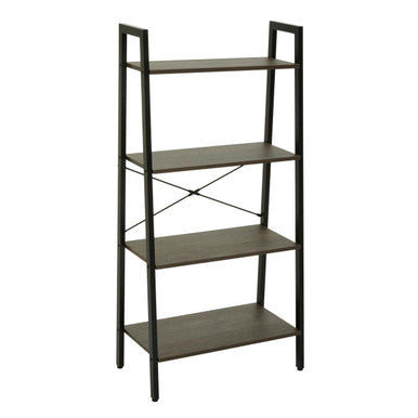 Four Tier Dark Oak Veneer Ladder Shelf Unit | Bradbury