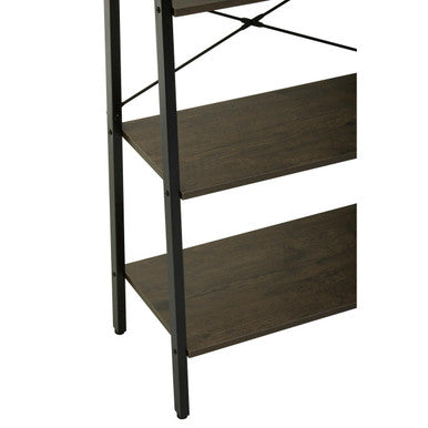 Four Tier Dark Oak Veneer Ladder Shelf Unit | Bradbury