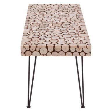 Black and Natural Coffee Table with Wood Top | Lacuna