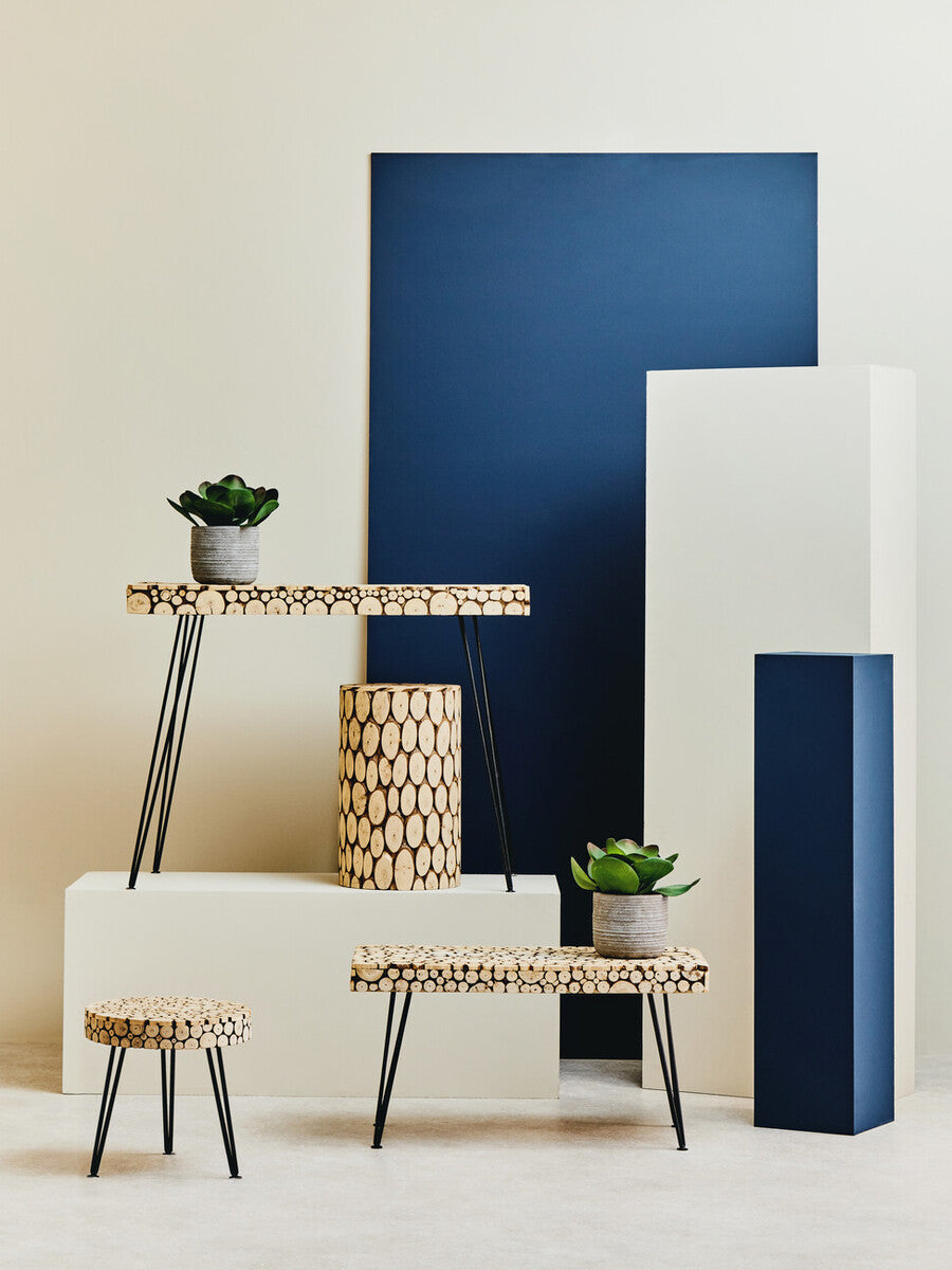 Black and Natural Coffee Table with Wood Top | Lacuna