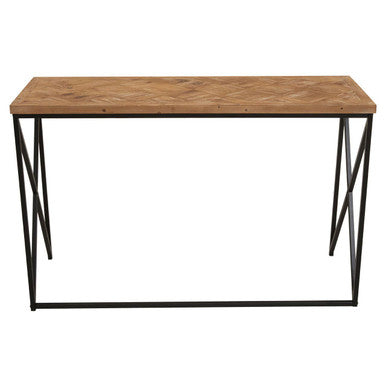 Kickford Console Table With Natural Parquet Top