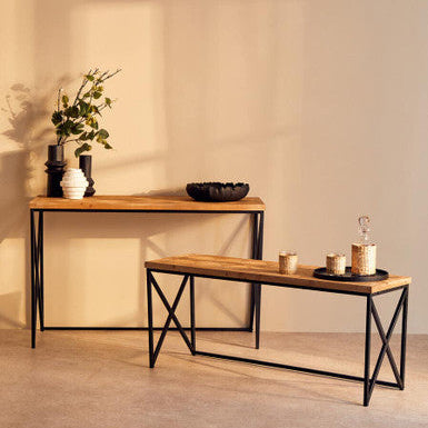 Kickford Coffee Table With Black Iron Frame