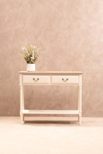 Heritage 2 Drawer Ivory Console Table