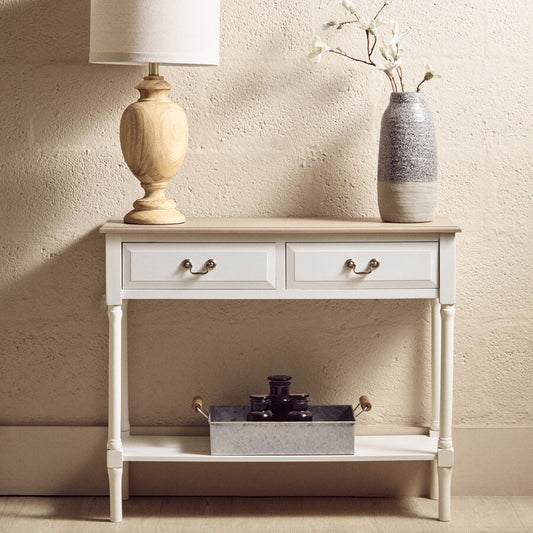 Heritage 2 Drawer Ivory Console Table