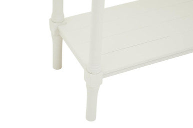 Natural Wooden Frame and White 4 Drawer Wooden Side Table with Lower Storage Shelf, Heritage