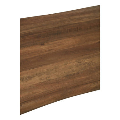 Brown Dark Wood Veneer Top Dining Table with Black Slender Legs | Assia