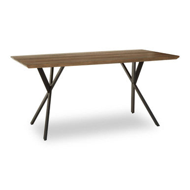 Brown Rectangular Dining Table with Cross Base | Arron