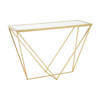Farran Gold Finish Rectangular Console Table