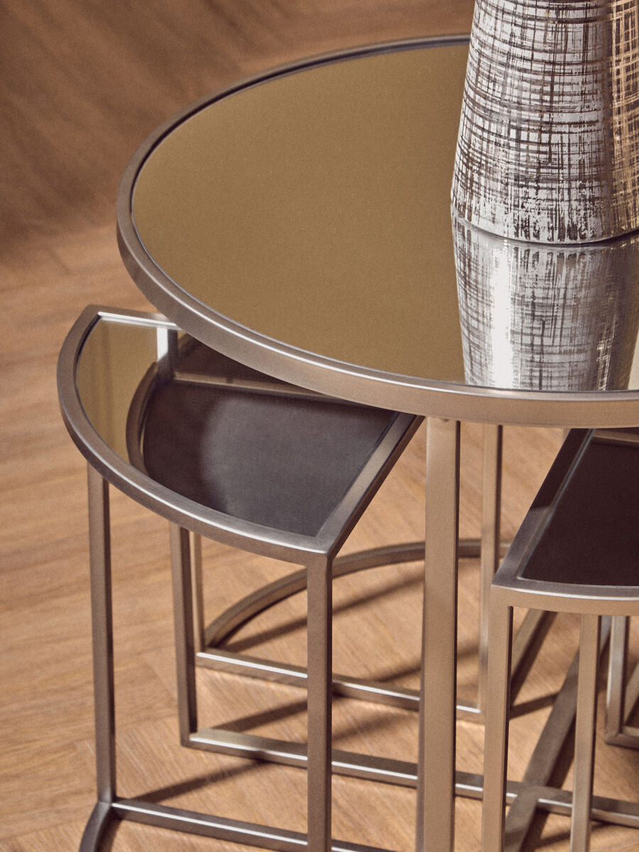 Farran 5Pc Silver Finish Iron Tables