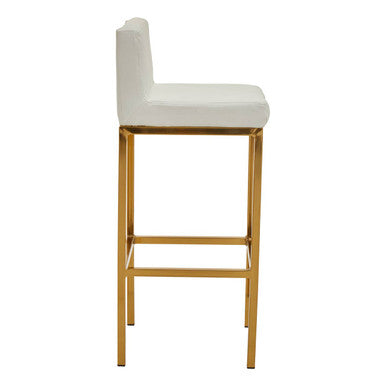 White and Gold Finish Bar Chair | Baina