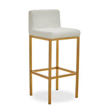 Baina White And Gold Finish Bar Chair