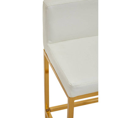 White and Gold Finish Bar Chair | Baina