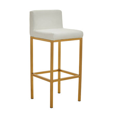 White and Gold Finish Bar Chair | Baina