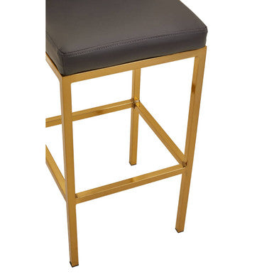 Baina Dark Grey And Gold Finish Bar Chair