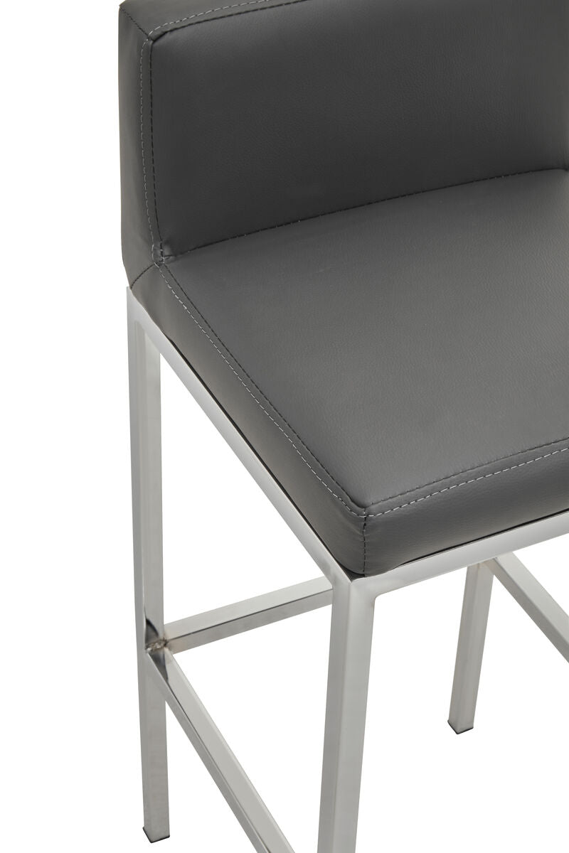 Baina Dark Grey And Chrome Finish Bar Chair