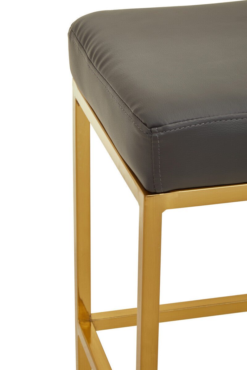 Baina Dark Grey And Gold Finish Bar Stool