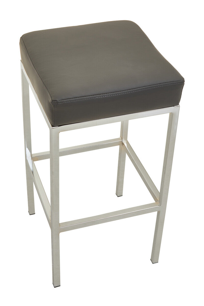 Baina Dark Grey And Chrome Finish Bar Stool