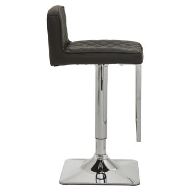 Baina Black And Chrome Bar Stool With Square Base