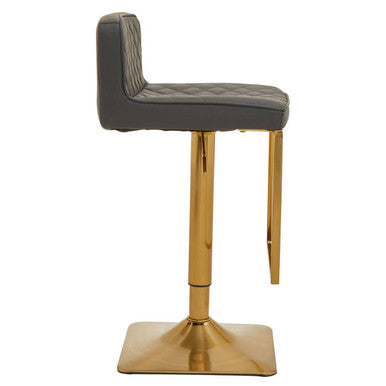 Dark Grey and Gold Square Base Bar Stool | Baina