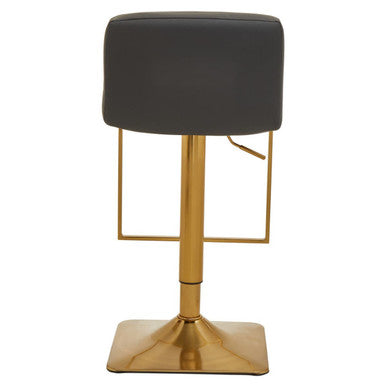 Dark Grey and Gold Square Base Bar Stool | Baina