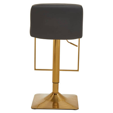Dark Grey and Gold Square Base Bar Stool | Baina