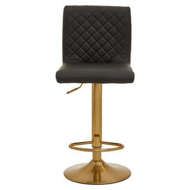 Baina Black And Gold Bar Stool With Round Base