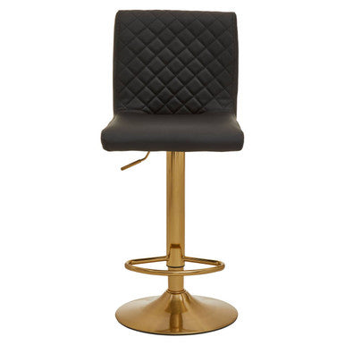 Baina Black And Gold Bar Stool With Round Base