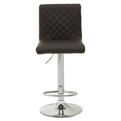 Black and Chrome Bar Stool with Round Base | Baina