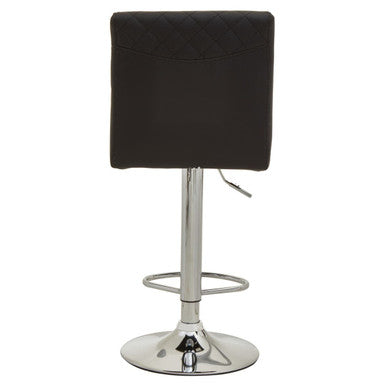 Baina Black And Chrome Bar Stool With Round Base