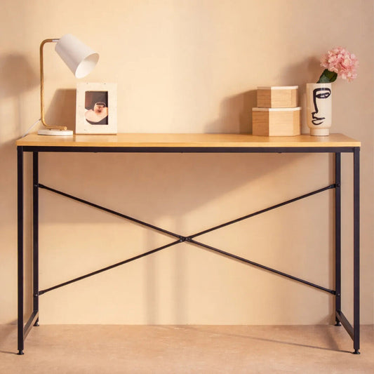Light Oak Veneer Effect Top Desk, Laxton