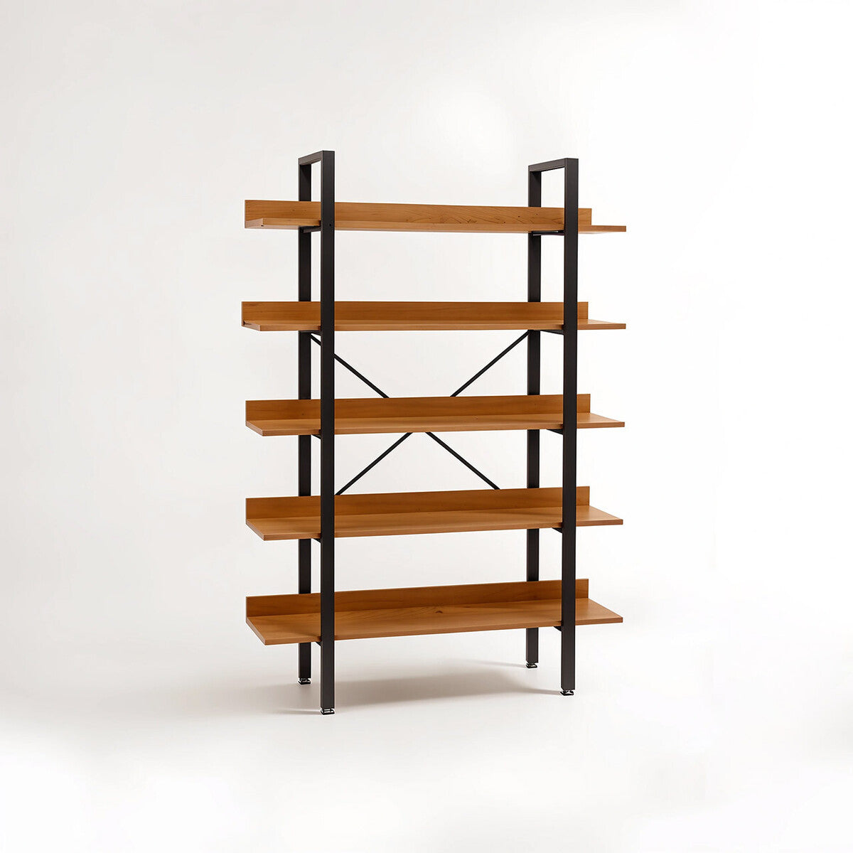 Laxton 5 Tier Red Pomelo Shelves And Black Frame Shelf Unit