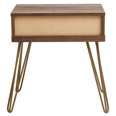 Flori 1 Drawer Side Table with Hairpin Legs